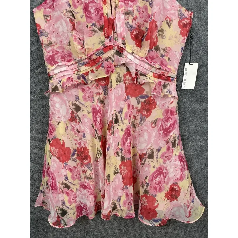 NWT Floret‎ Studios Floral Ruffle Waist dress, size, XL. Spring Summer Gorgeous